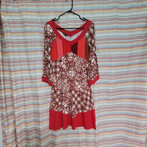 🍄 50% OFF - MYCO ANNA - Patchwork Boho Red Dress - Picture 5 of 10